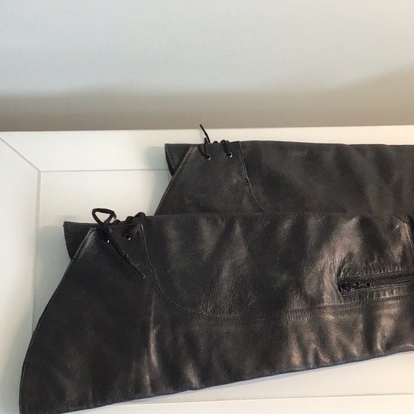 Womens OTK High Black Lined Leather Boots - Picture 5 of 10